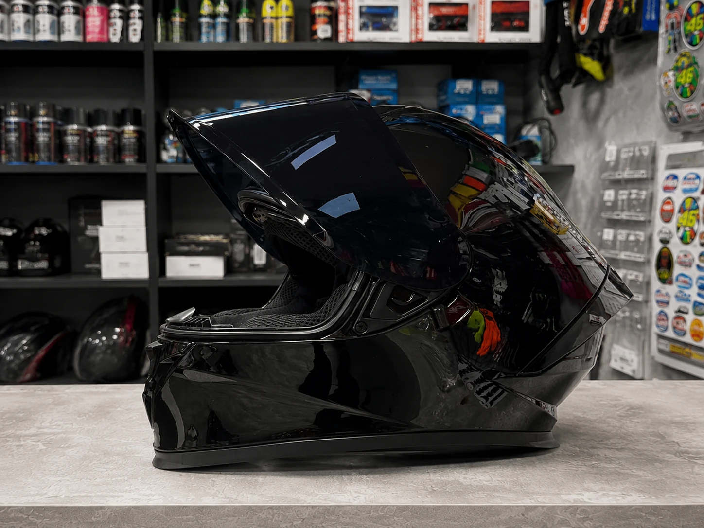 Мотошолом-інтеграл TZ RR з вбудованими окулярами — Black / Carbon - Зображення 2